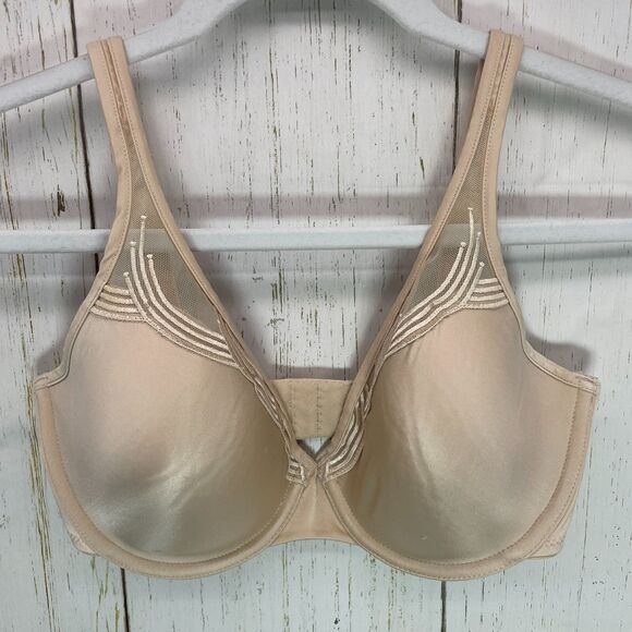 Wacoal Bra 32DDD Pure Contour Underwire Padded Cup 853188 Adjustable Strap Beige - Picture 1 of 7